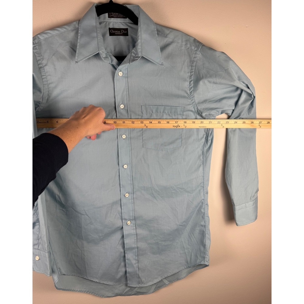 Christian Dior Monsieur Mens Light Blue Long Sleeve Button Down Shirt 15 32-33 - Picture 6 of 8